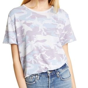 Free People Army Camo Loose Knit Tee in sky Combo Size XS